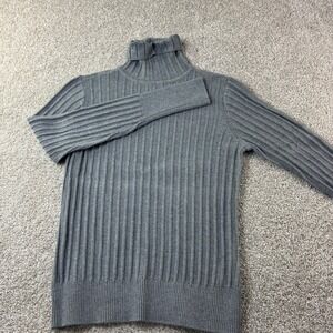 Simply Vera Vera Wang‎ Gray Turtleneck Sweater Ribbed Knit Womens Size M Casual